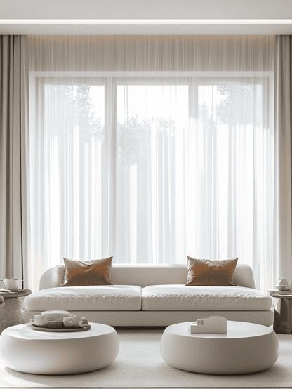 fabric with mobile phone displaying interior design photo